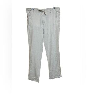 Perry Ellis Men’s Cream Colored Button Fly 100% Linen Pants.  34 X 30.